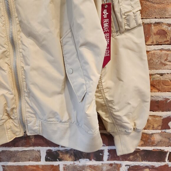Alpha Industries Flyer's Intermediate MA-1 Reversible Bomber Jacket Sz 3XL Beige - Picture 3 of 16